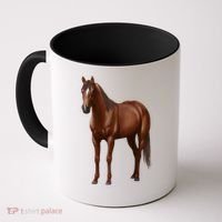 Beautiful Dark Sorrel Chestnut Quarter Horse Lover Retro Coffee Mug thumb 0