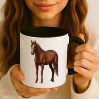 Beautiful Dark Sorrel Chestnut Quarter Horse Lover Retro Coffee Mug thumb 3