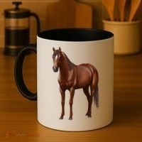 Beautiful Dark Sorrel Chestnut Quarter Horse Lover Retro Coffee Mug thumb 4