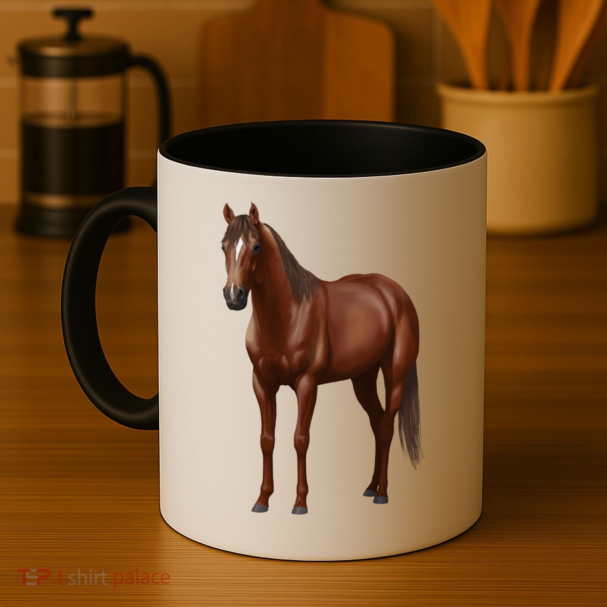 Beautiful Dark Sorrel Chestnut Quarter Horse Lover Retro Coffee Mug