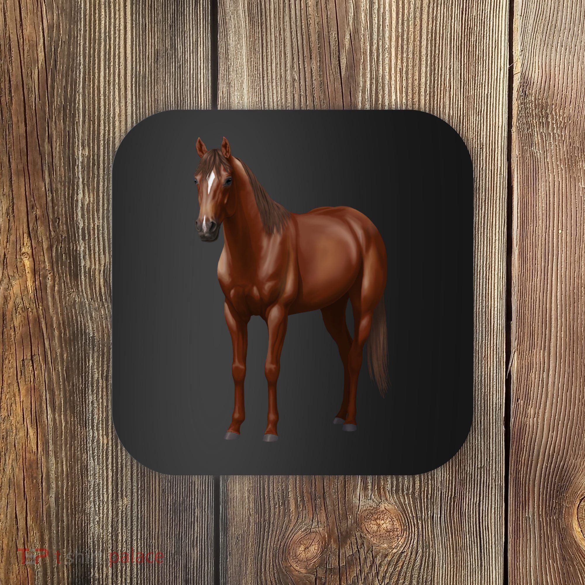 Beautiful Dark Sorrel Chestnut Quarter Horse Lover Retro Coaster