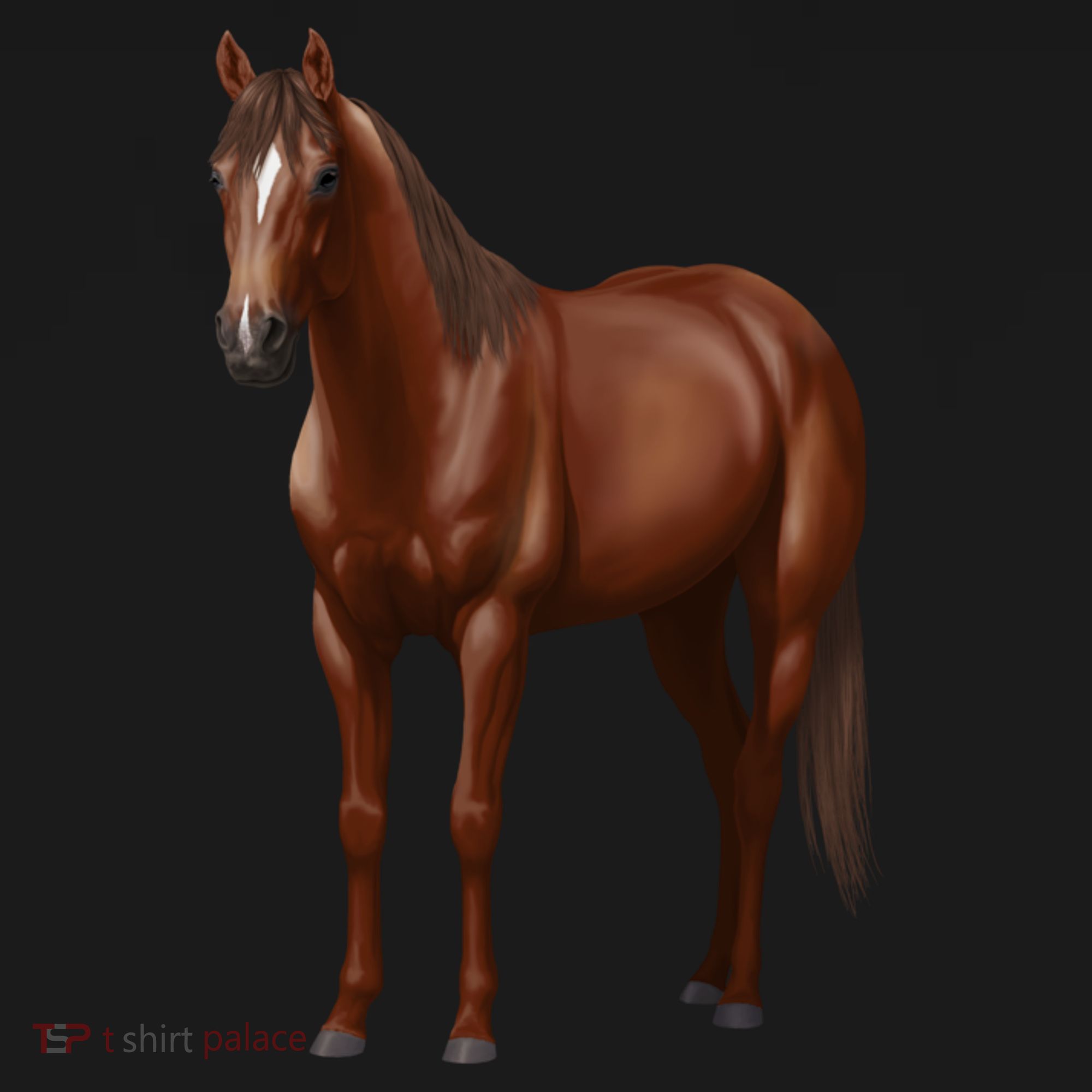 Beautiful Dark Sorrel Chestnut Quarter Horse Lover Retro Polo