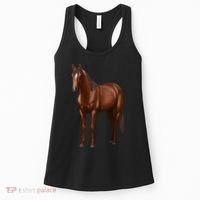 Beautiful Dark Sorrel Chestnut Quarter Horse Lover Retro Women's Tank Top thumb 0