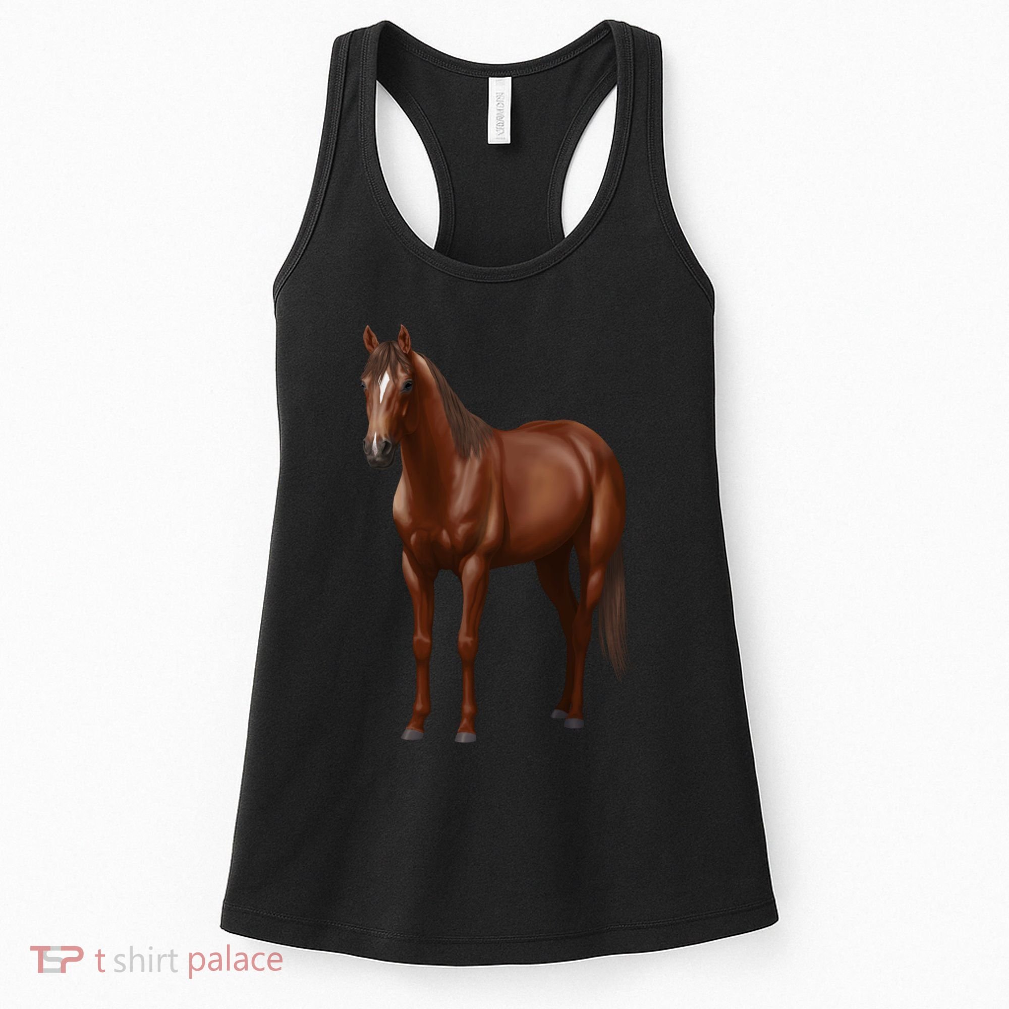 Beautiful Dark Sorrel Chestnut Quarter Horse Lover Retro Women's Tank Top