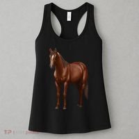 Beautiful Dark Sorrel Chestnut Quarter Horse Lover Retro Women's Tank Top thumb 3