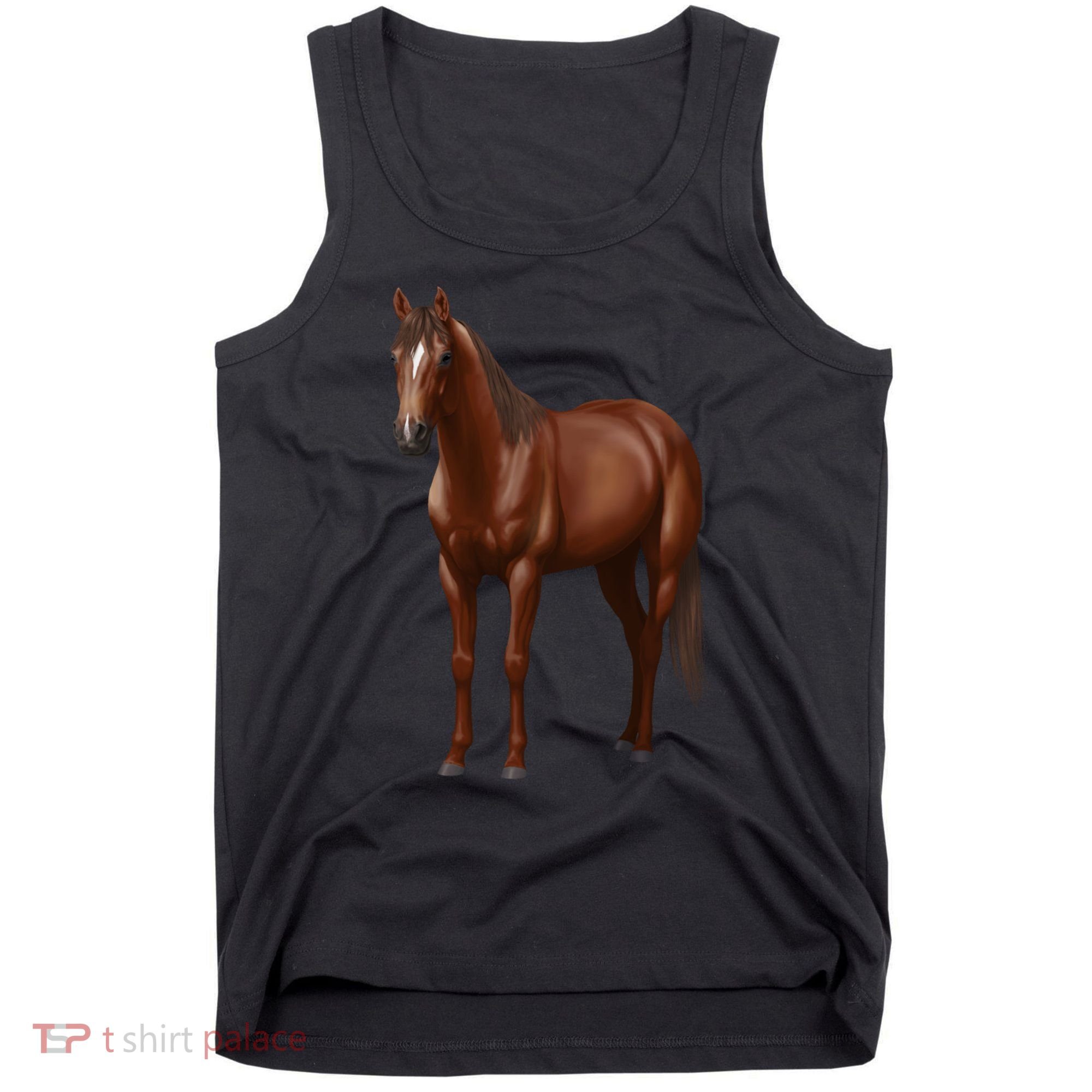 Beautiful Dark Sorrel Chestnut Quarter Horse Lover Retro Tank Top