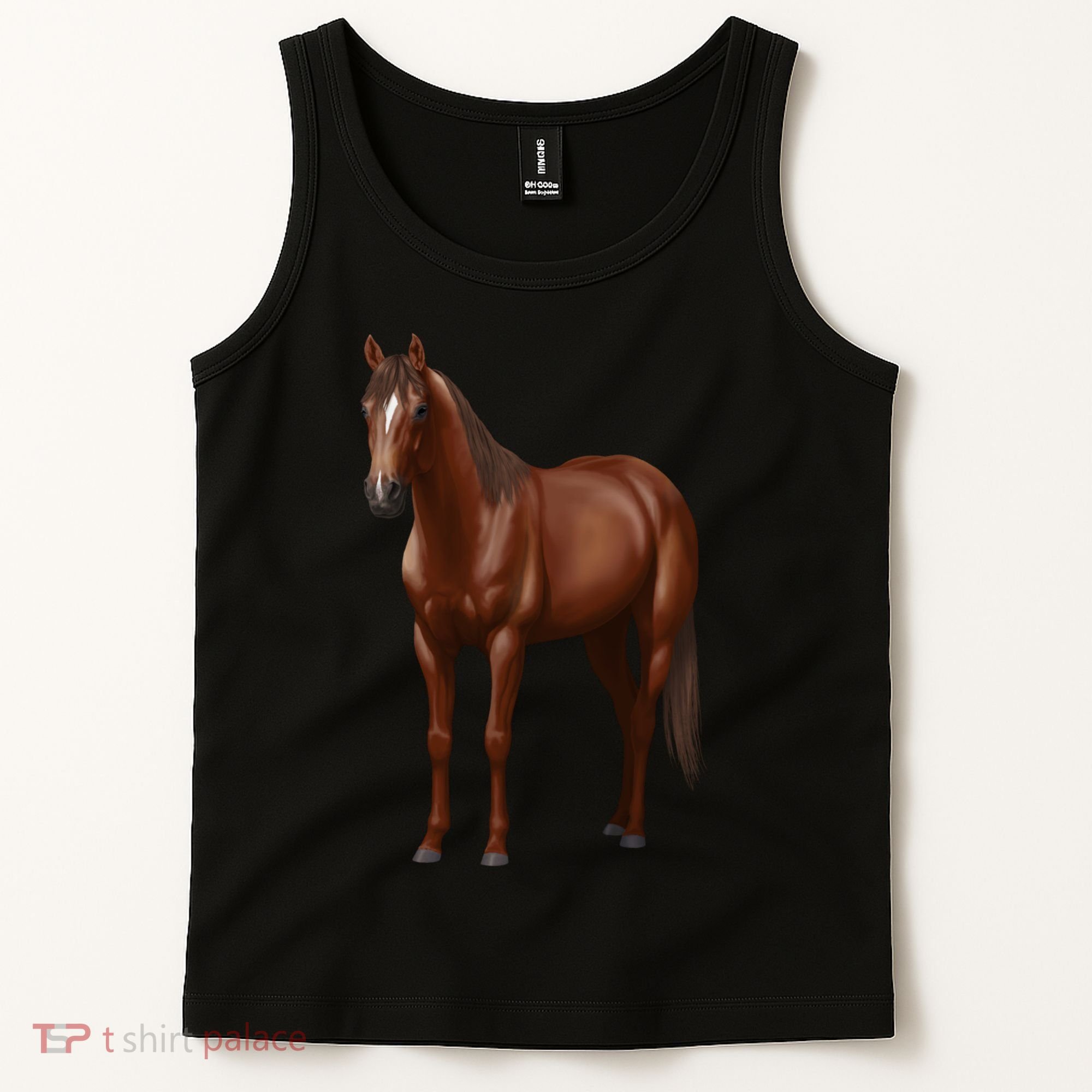 Beautiful Dark Sorrel Chestnut Quarter Horse Lover Retro Tank Top