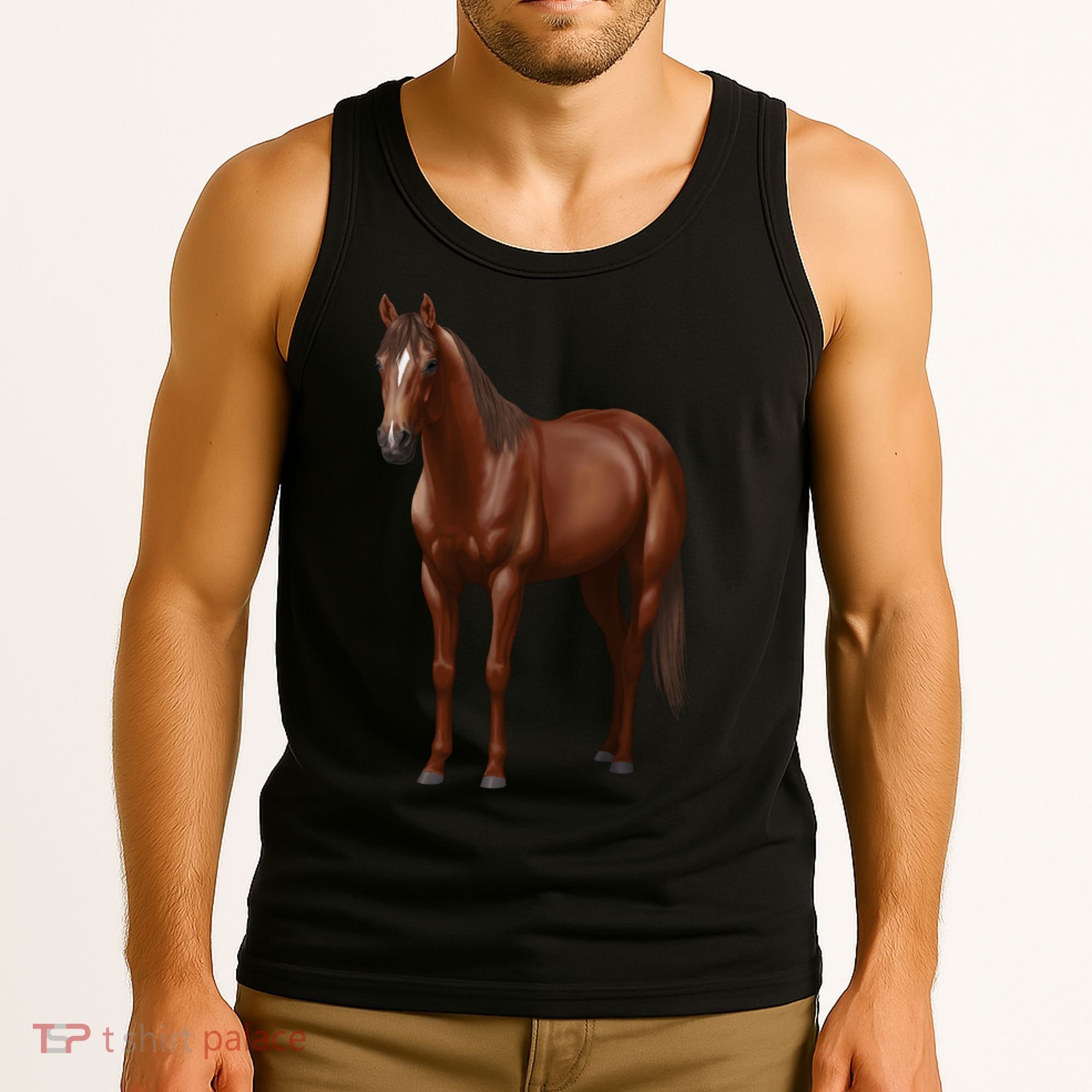 Beautiful Dark Sorrel Chestnut Quarter Horse Lover Retro Tank Top