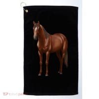 Beautiful Dark Sorrel Chestnut Quarter Horse Lover Retro Golf Towel thumb 0