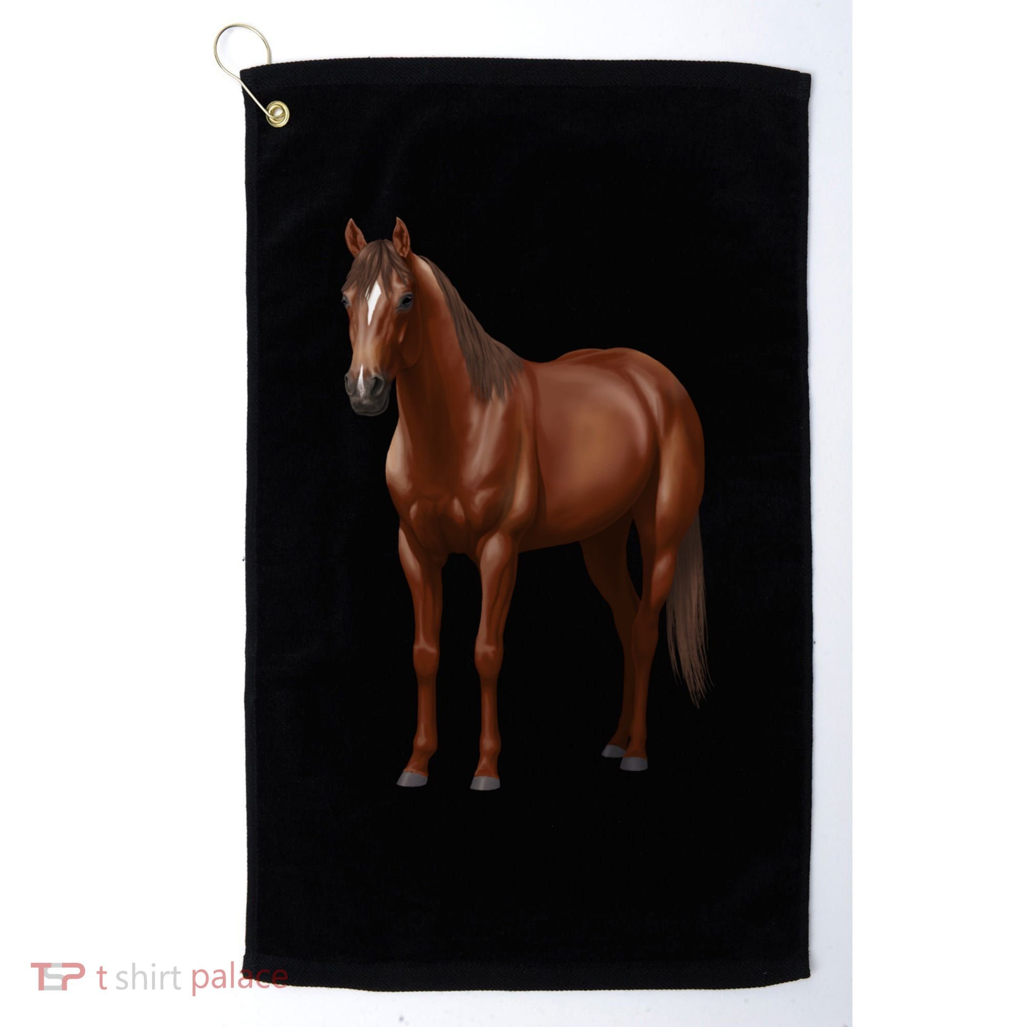 Beautiful Dark Sorrel Chestnut Quarter Horse Lover Retro Golf Towel