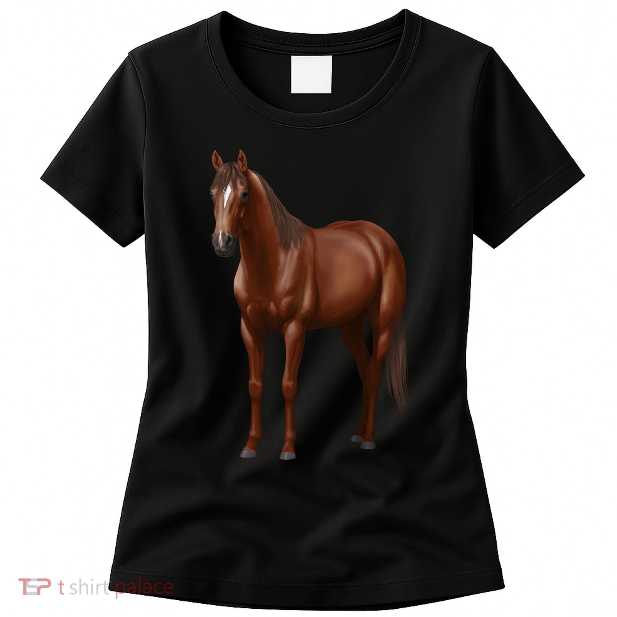 Beautiful Dark Sorrel Chestnut Quarter Horse Lover Retro Women's T-Shirt