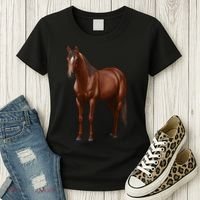 Beautiful Dark Sorrel Chestnut Quarter Horse Lover Retro Women's T-Shirt thumb 3