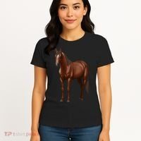 Beautiful Dark Sorrel Chestnut Quarter Horse Lover Retro Women's T-Shirt thumb 4