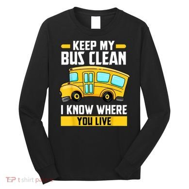 Bus Driver School Traffic Stops Long Sleeve Shirt