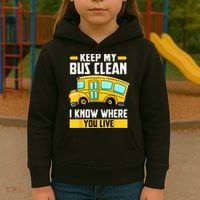Bus Driver School Traffic Stops Kids Hoodie thumb 3