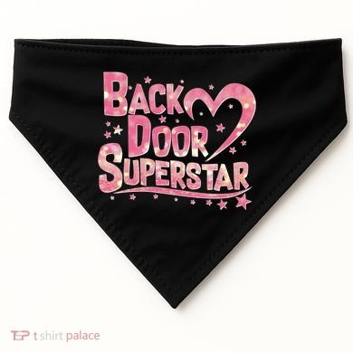Back Door Superstar Meme Pink Glitter USA-Made Doggie Bandana