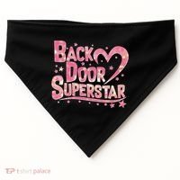 Back Door Superstar Meme Pink Glitter USA-Made Doggie Bandana thumb 0
