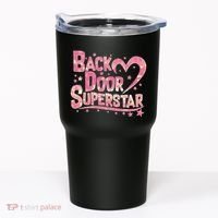 Back Door Superstar Meme Pink Glitter Tumbler thumb 0