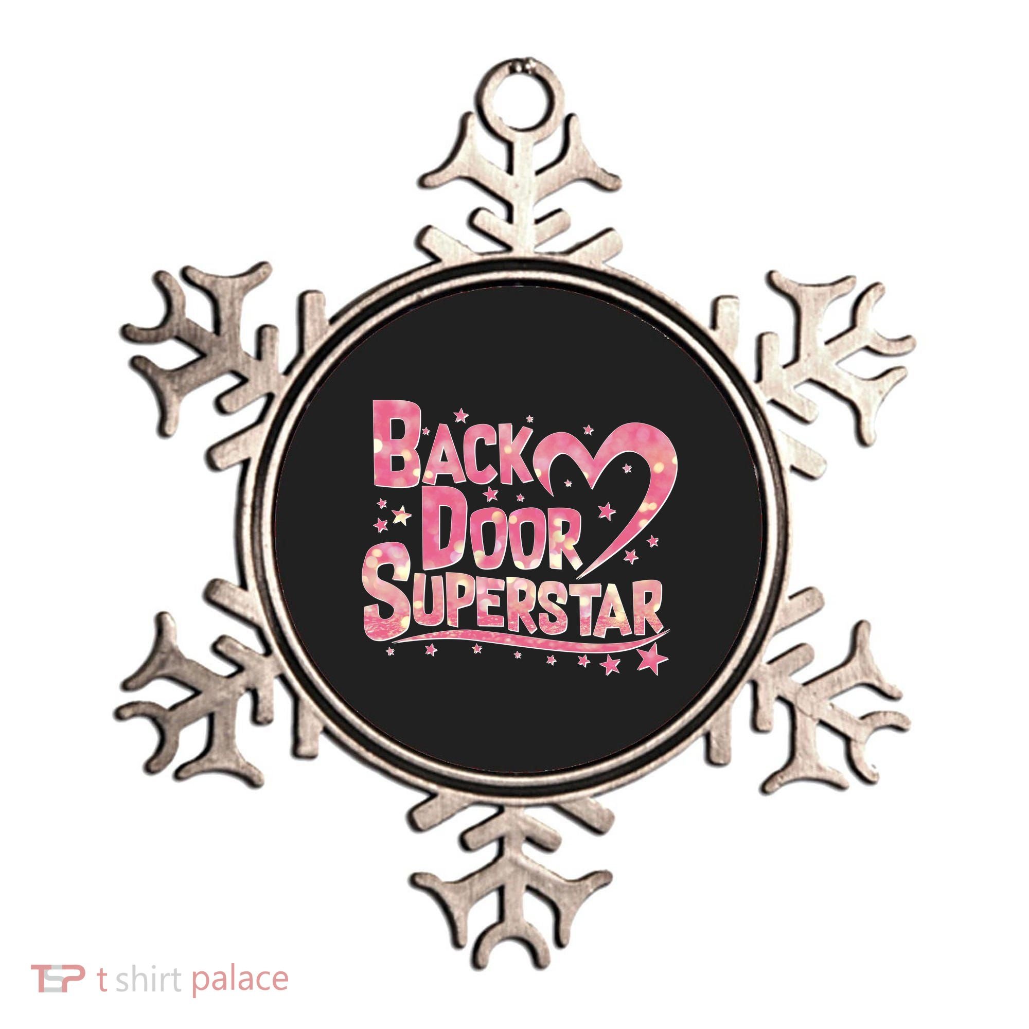 Back Door Superstar Meme Pink Glitter Ornament