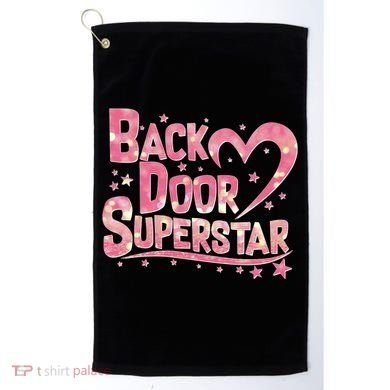 Back Door Superstar Meme Pink Glitter Golf Towel