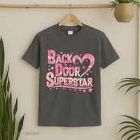 Back Door Superstar Meme Pink Glitter T-Shirt thumb 2