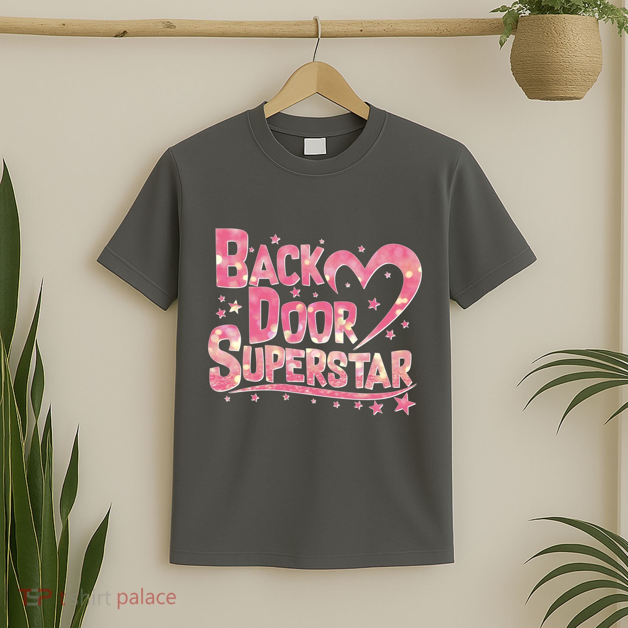 Back Door Superstar Meme Pink Glitter T-Shirt