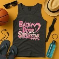 Back Door Superstar Meme Pink Glitter Tank Top thumb 4