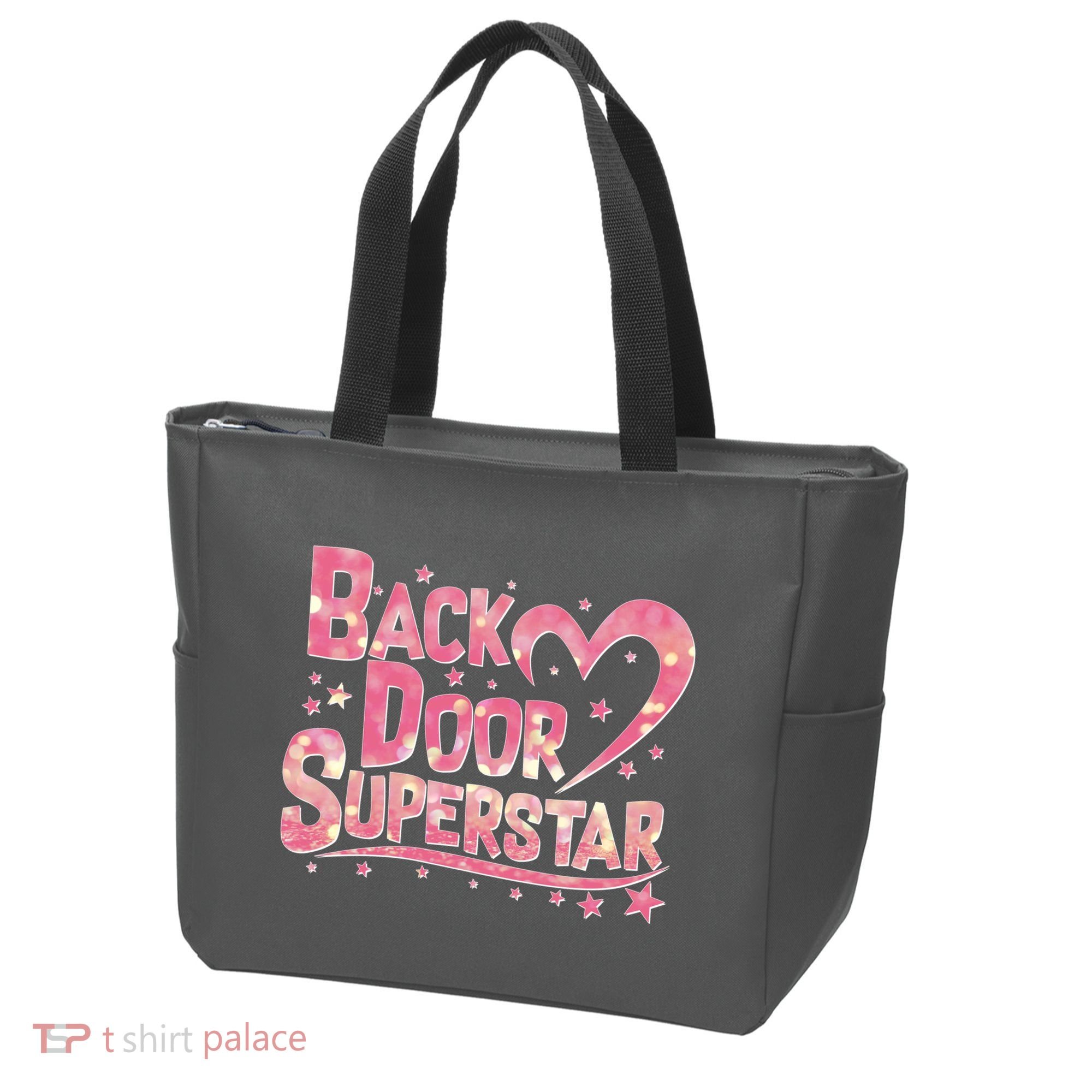 Back Door Superstar Meme Pink Glitter Tote Bag