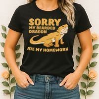 Bearded Dragon School My Bearded Dragon Ate My Homework Women's T-Shirt thumb 2