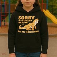 Bearded Dragon School My Bearded Dragon Ate My Homework Kids Hoodie thumb 3