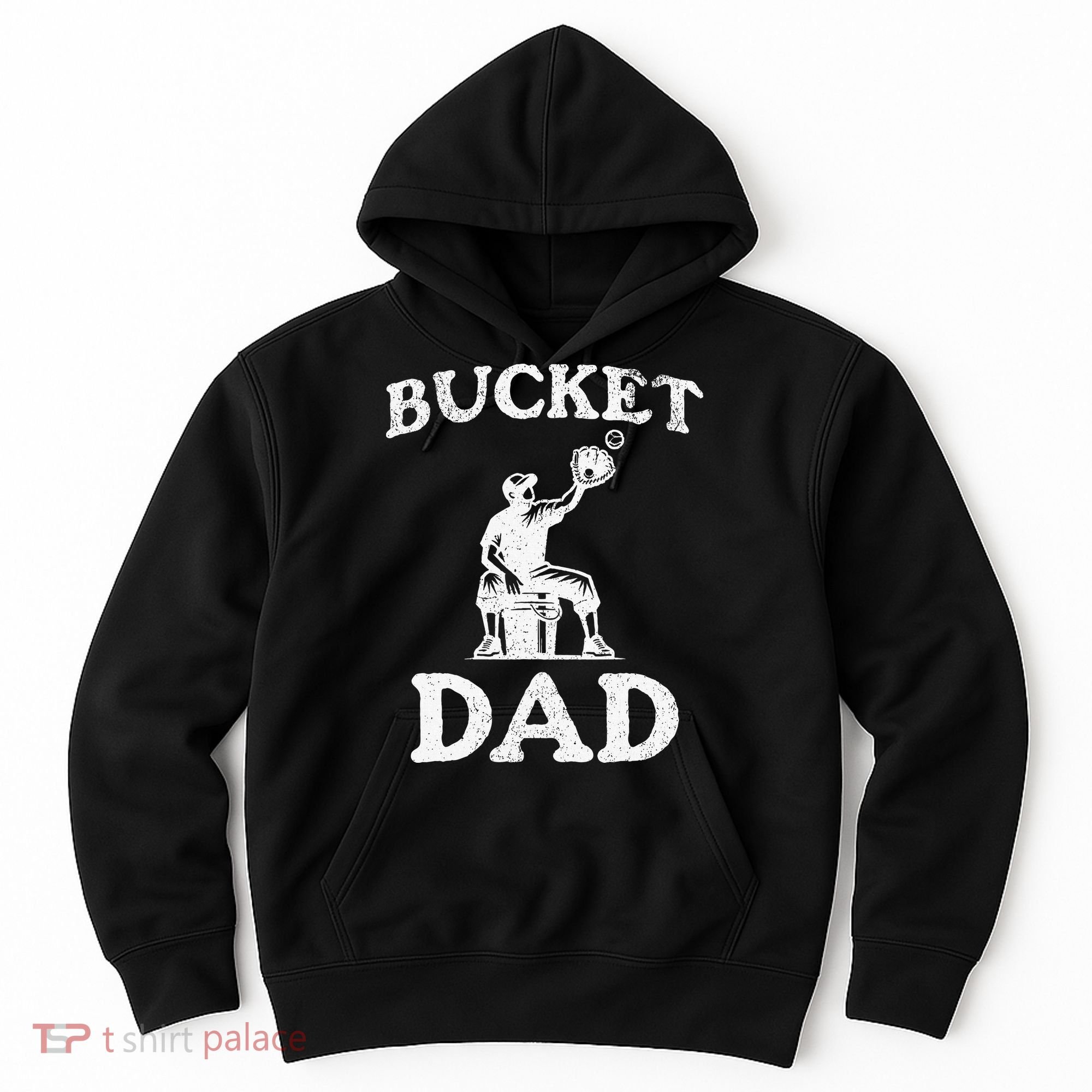 Bucket Dad Softball Dad Baseball Hoodie