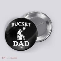 Bucket Dad Softball Dad Baseball Button thumb 0