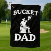Bucket Dad Softball Dad Baseball Golf Towel thumb 1