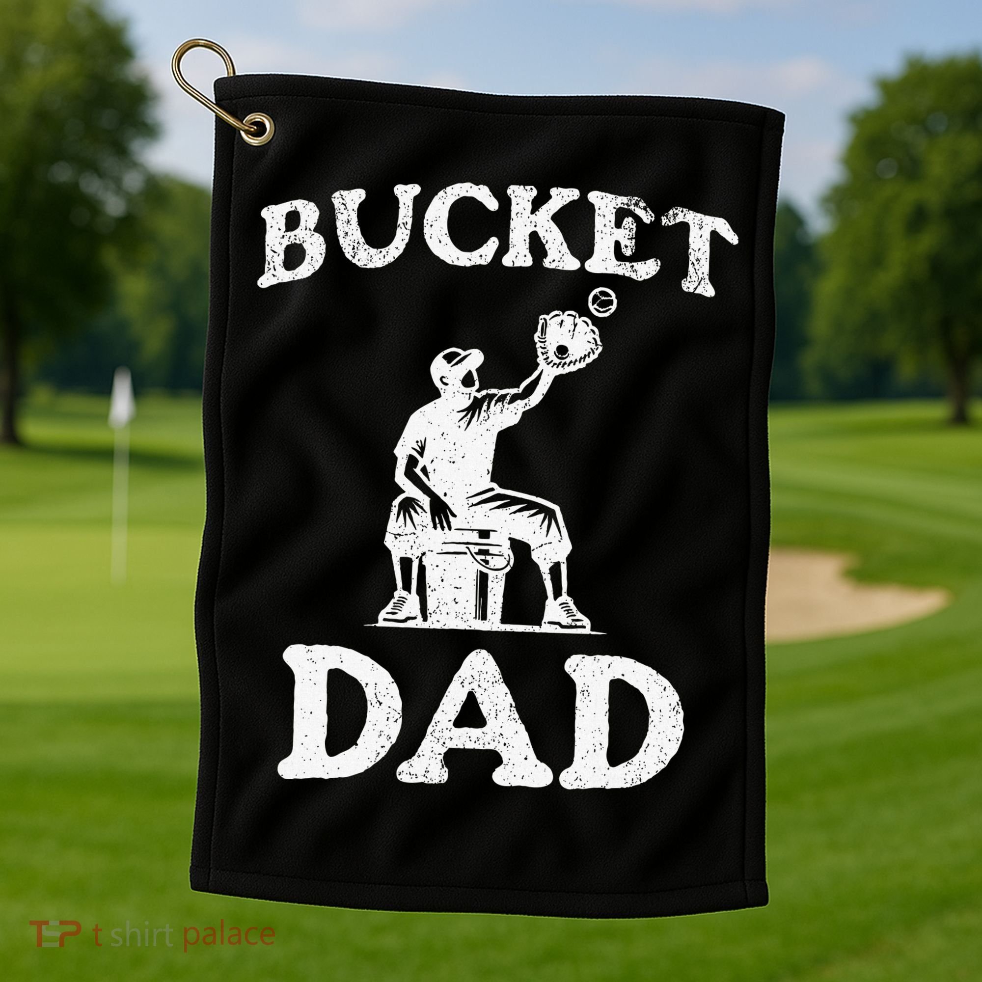 Bucket Dad Softball Dad Baseball Golf Towel