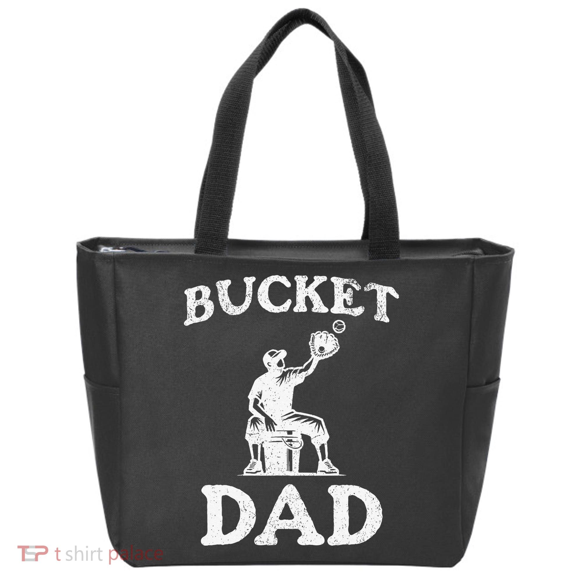 Bucket Dad Softball Dad Baseball Tote Bag