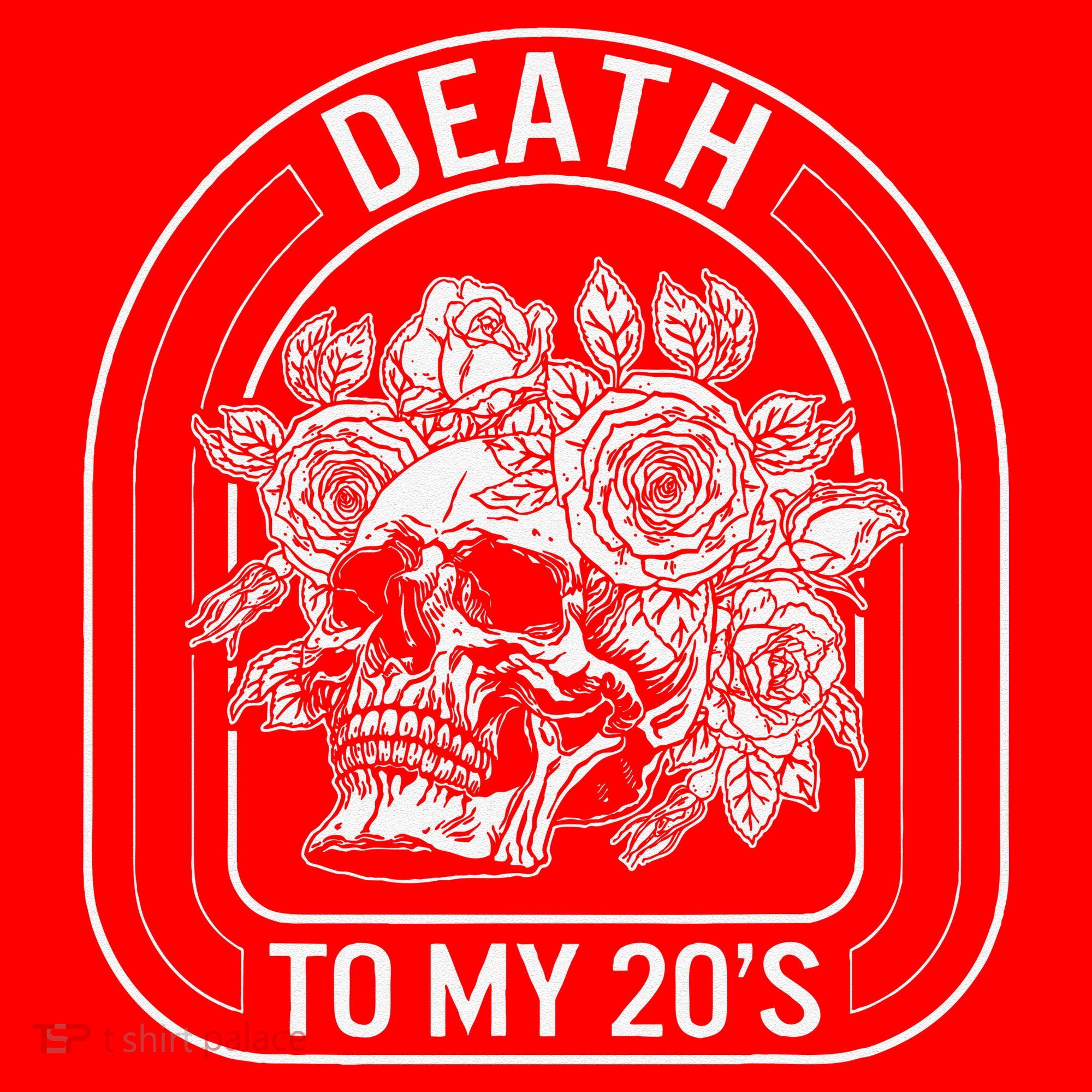 Birthday Death To My 20s Roses Skull Skeleton Funny Got Santa Hat