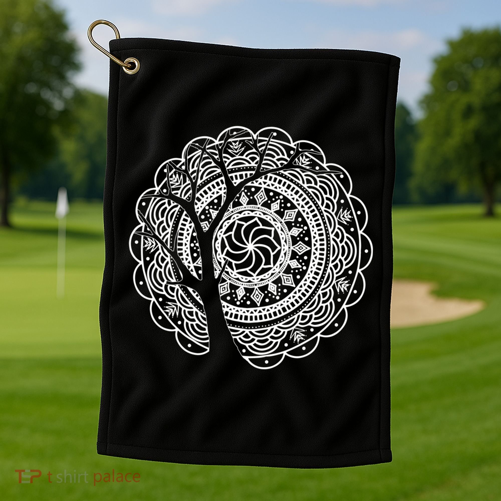 Bohemian Dala Tree Shadow Gift Gypsy Soul Boho Gift Golf Towel