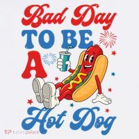 Bad Day To Be A Hot Dog Funny 4th Of July Summer Polo thumb 3