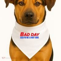 Bad Day To Be A Hot Dog Funny USA-Made Doggie Bandana thumb 1