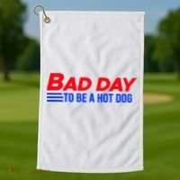 Bad Day To Be A Hot Dog Funny Golf Towel thumb 1