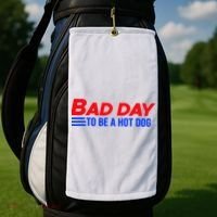Bad Day To Be A Hot Dog Funny Golf Towel thumb 2