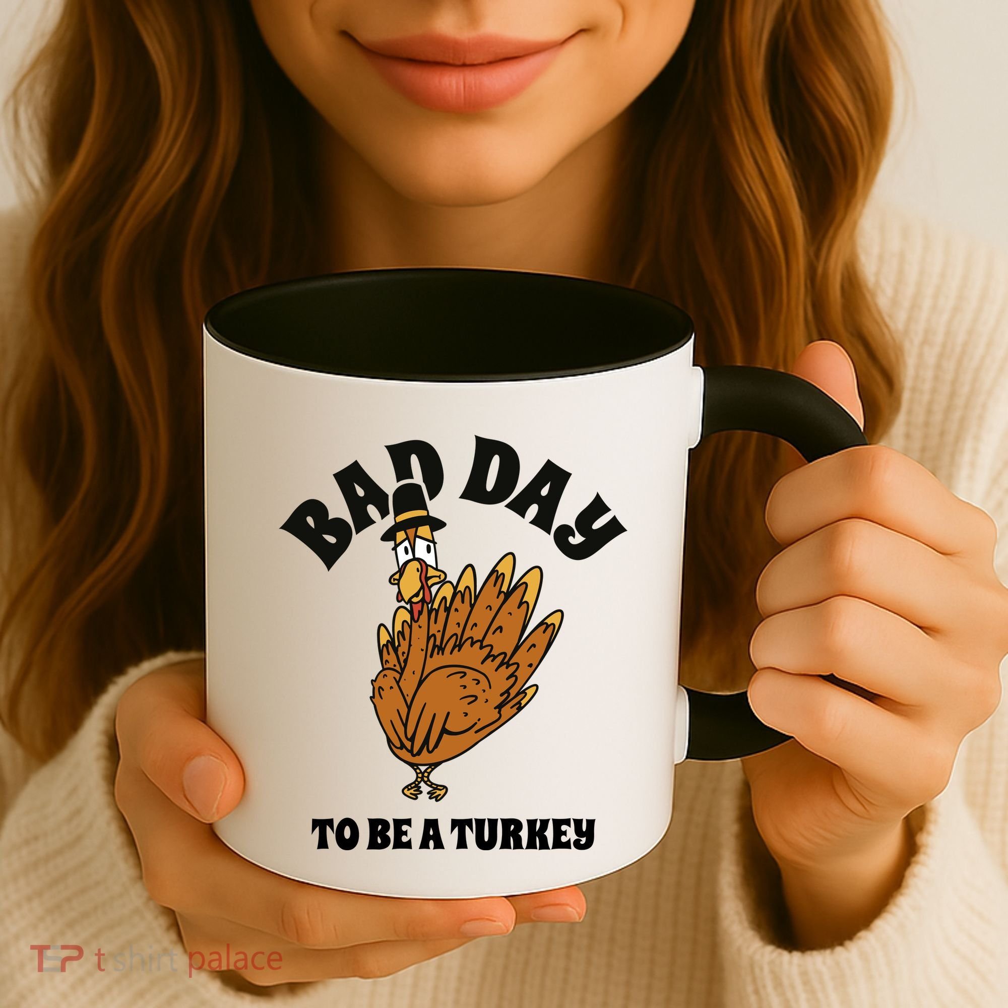 Bad Day To Be A Turkey Funny Thanksgiving Coffee Mug