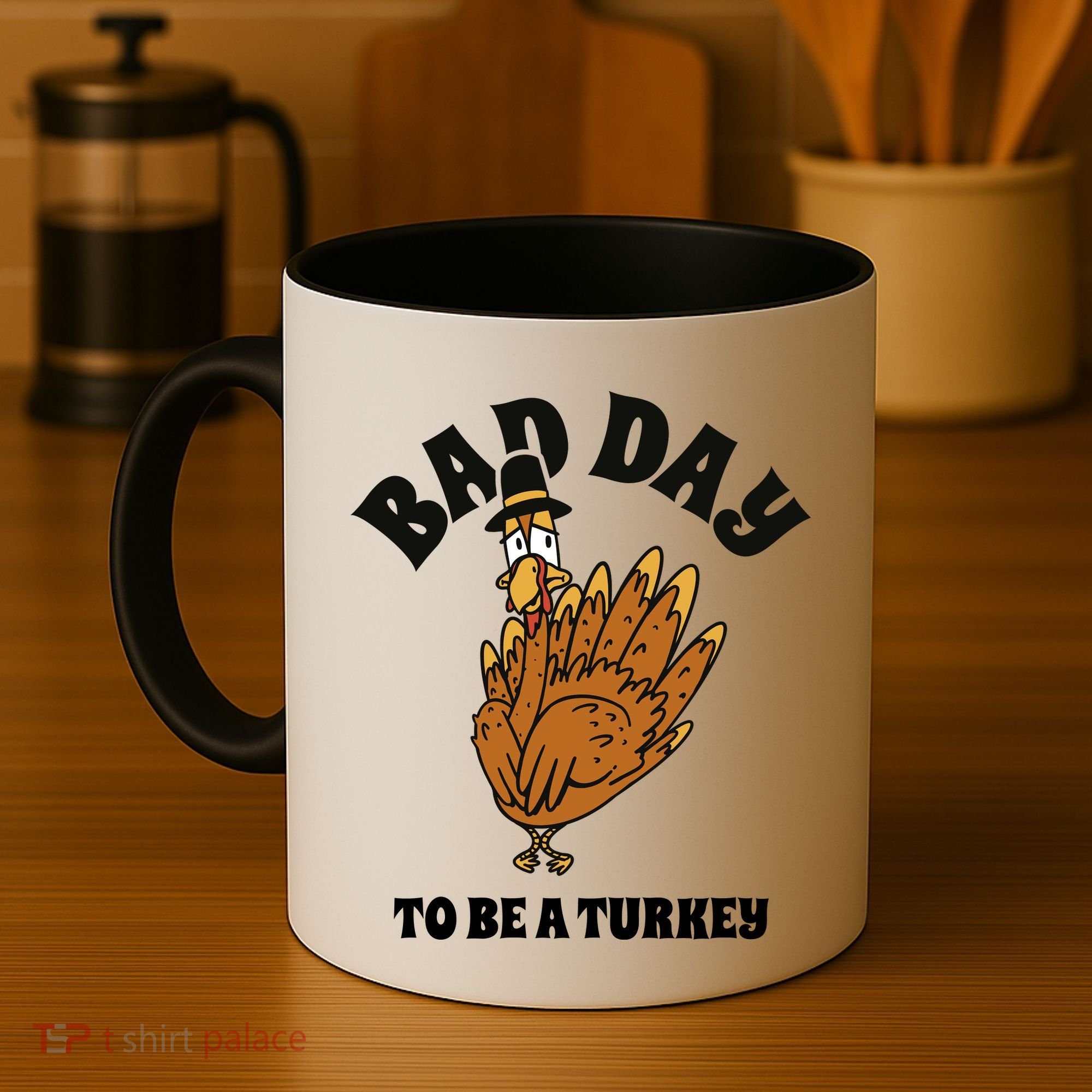 Bad Day To Be A Turkey Funny Thanksgiving Coffee Mug