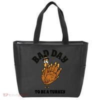 Bad Day To Be A Turkey Funny Thanksgiving Tote Bag thumb 0