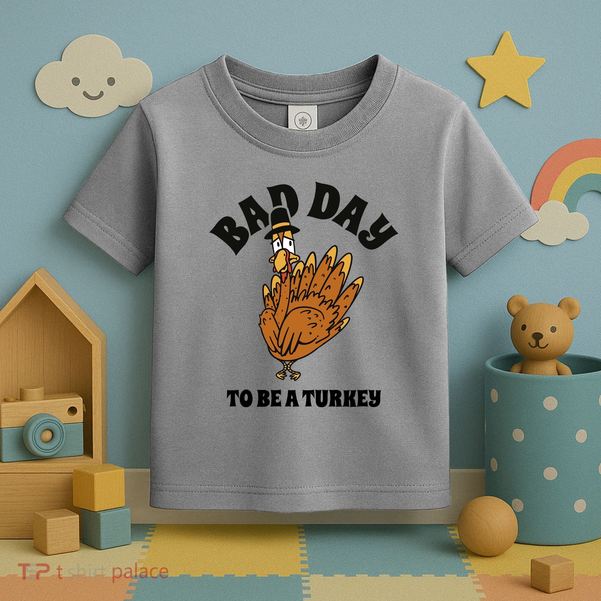 Bad Day To Be A Turkey Funny Thanksgiving Toddler T-Shirt