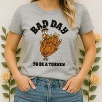 Bad Day To Be A Turkey Funny Thanksgiving Women's T-Shirt thumb 2