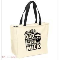 Bearded Dad That Always Came Back With The Milk Tote Bag thumb 2
