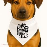 Bearded Dad That Always Came Back With The Milk USA-Made Doggie Bandana thumb 1