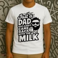 Bearded Dad That Always Came Back With The Milk T-Shirt thumb 3