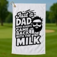 Bearded Dad That Always Came Back With The Milk Golf Towel thumb 1